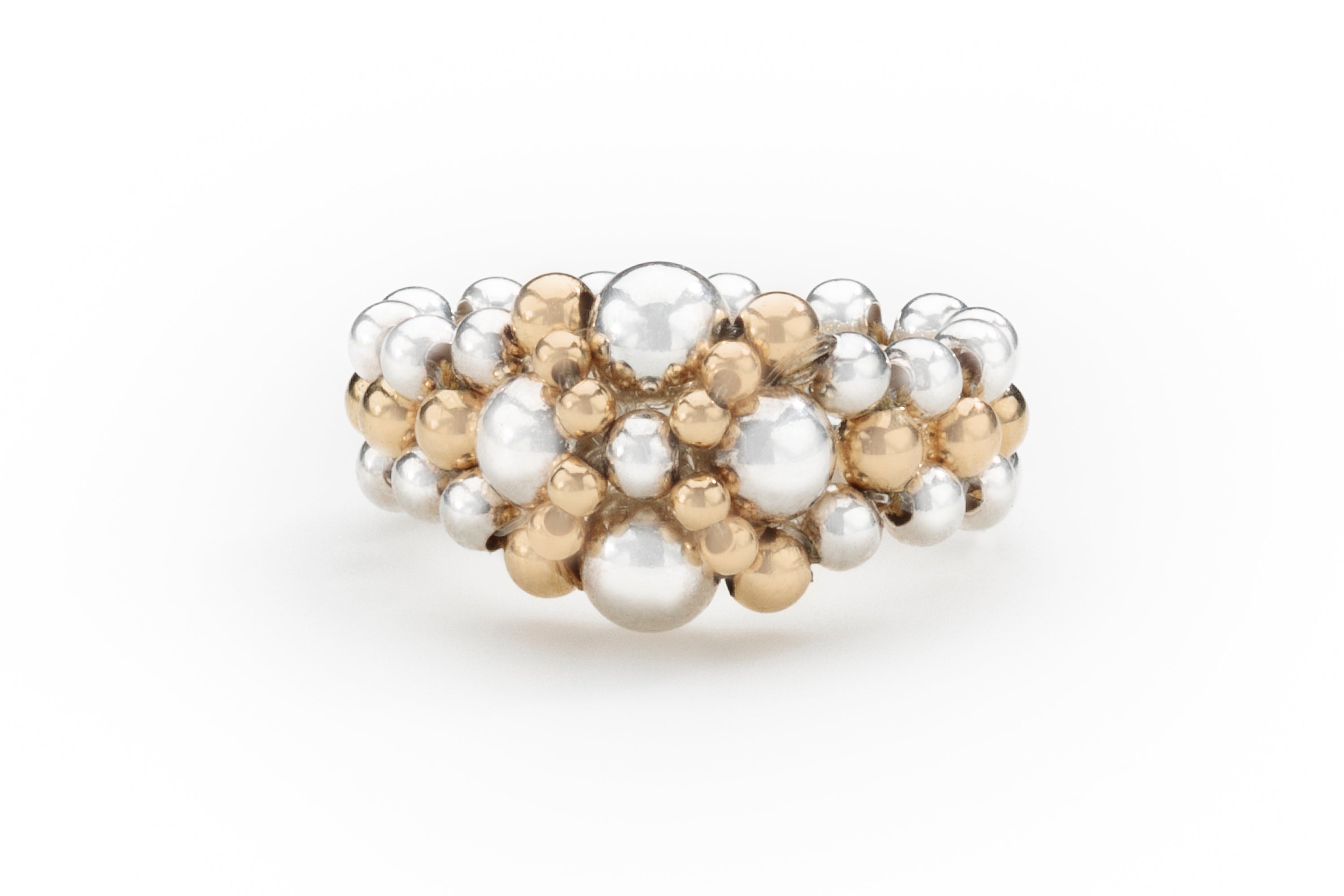 silver w/ gold crisscross and center row