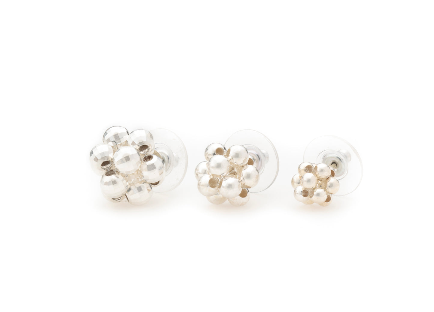 Cluster Studs, Silver