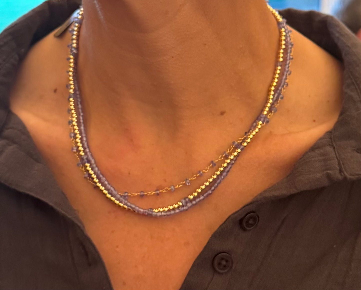 NEW multi-strand semi precious necklace