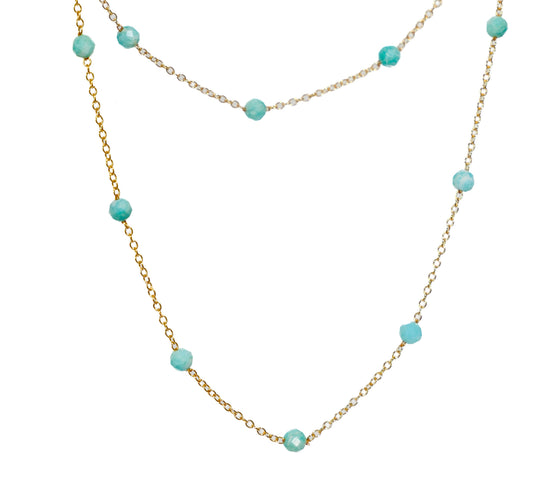 Gold chain with turquoise