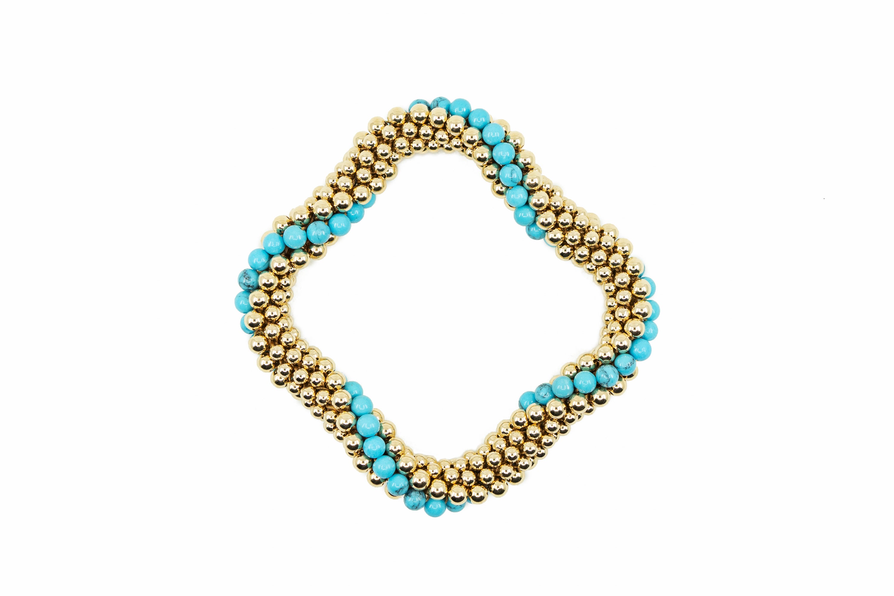 Scallop and Turquoise Cluster Bracelet