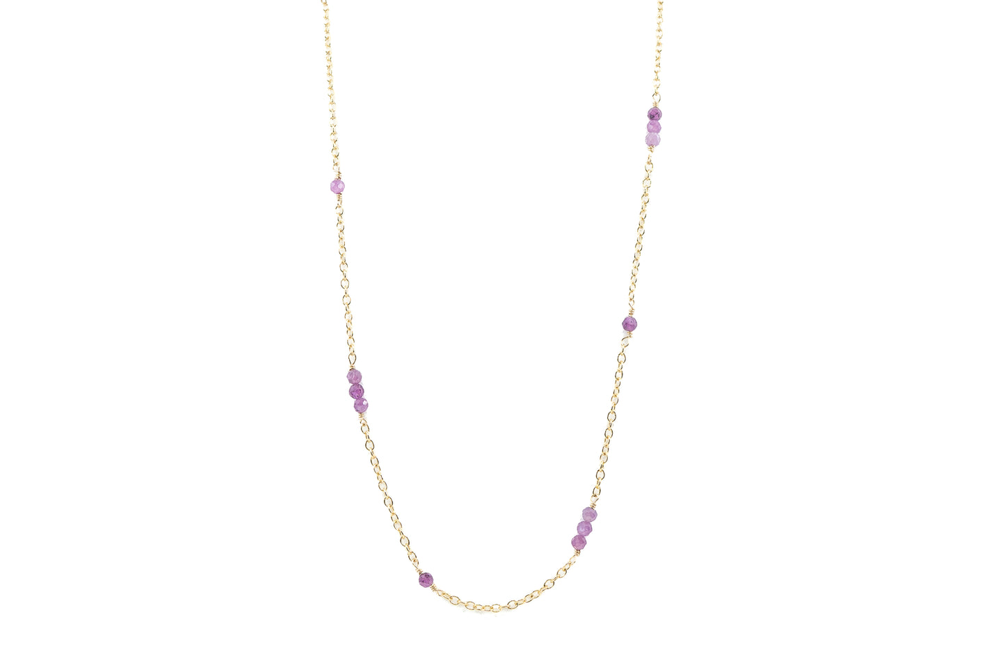 14K Gold filled chain with Amethyst beads