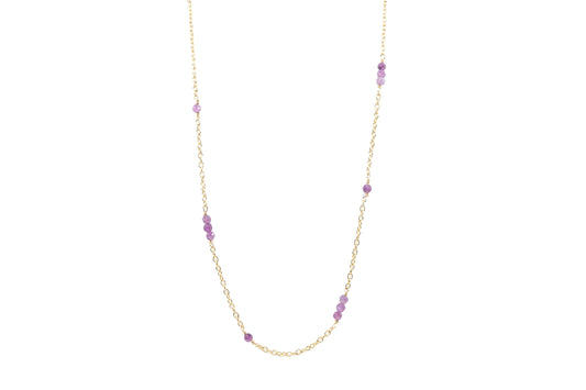 14K Gold filled chain with Amethyst beads