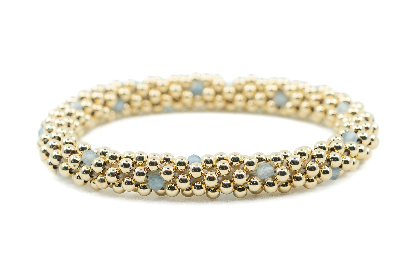 14K Gold filled Cluster bracelet with Aquamarine Accents