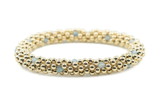 14K Gold filled Cluster bracelet with Aquamarine Accents