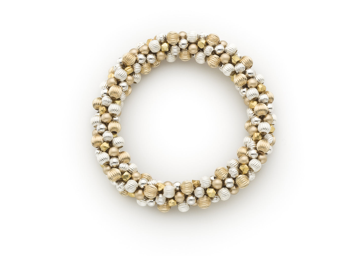 Gold w/ corrugated silver spiral