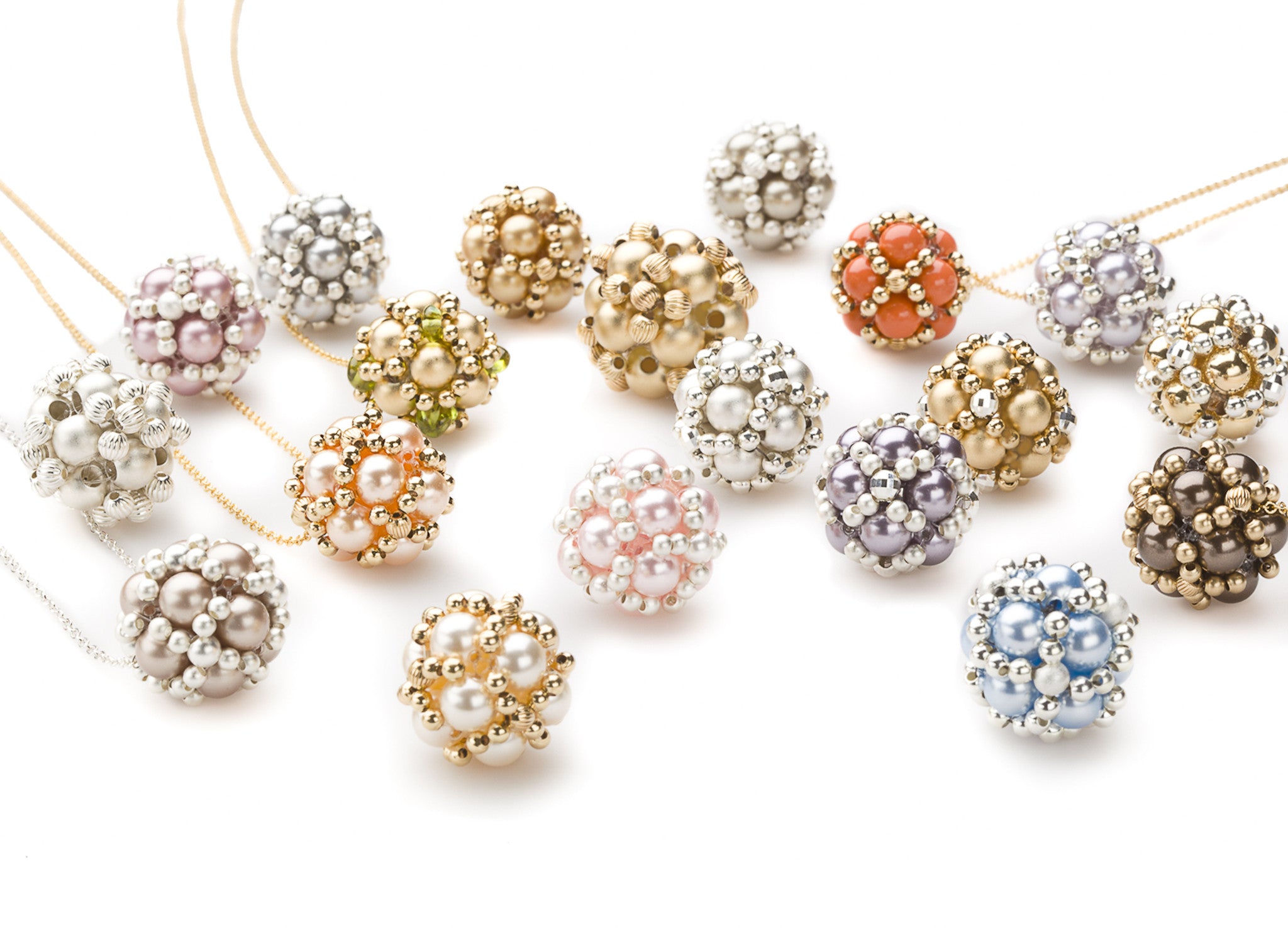 Enhanced Ball Necklaces,  Silver Accents (Click To View All Colors)