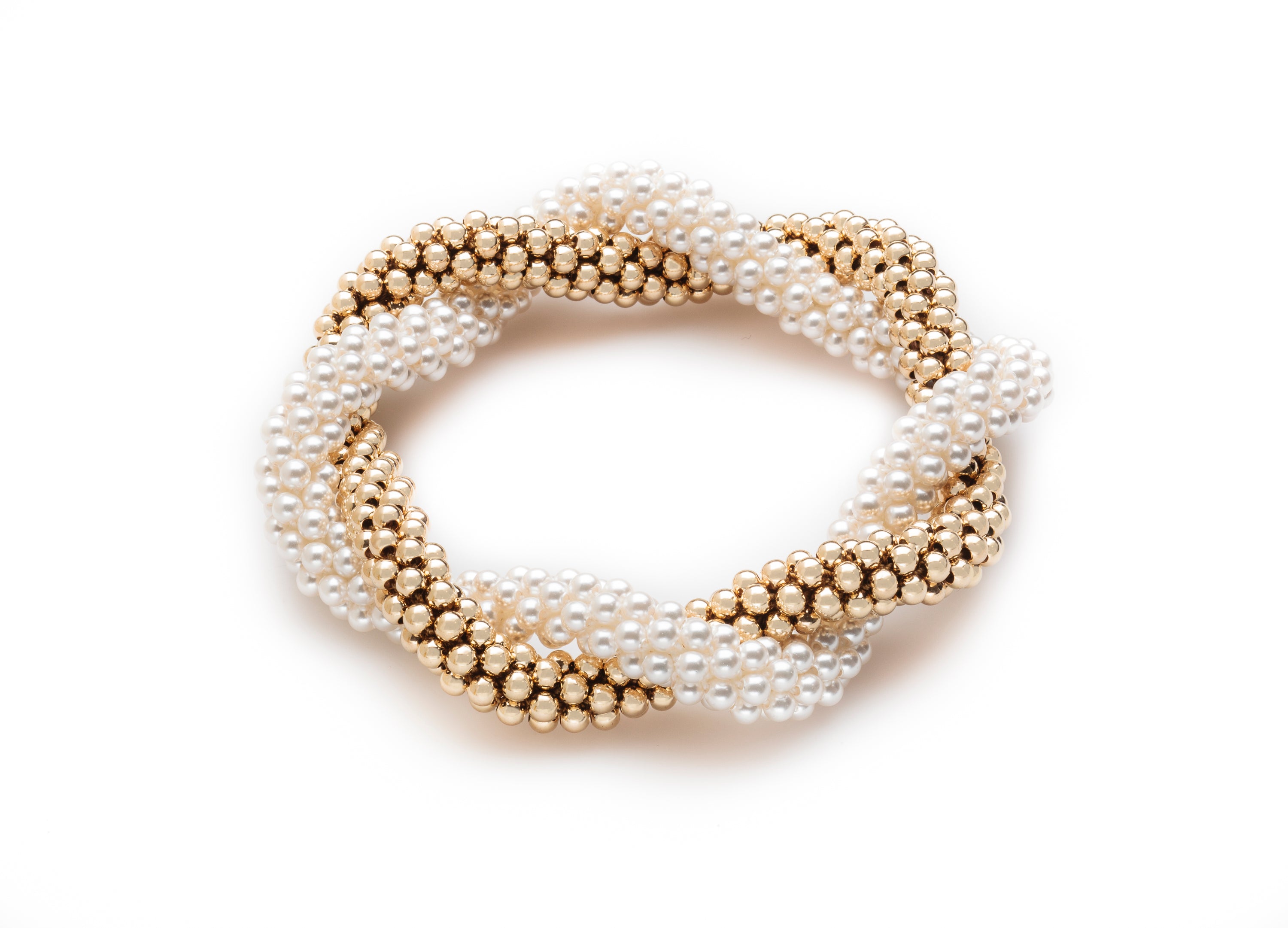 Twist Bracelets, Gold w/Crystal and Pearl (Click to View All)