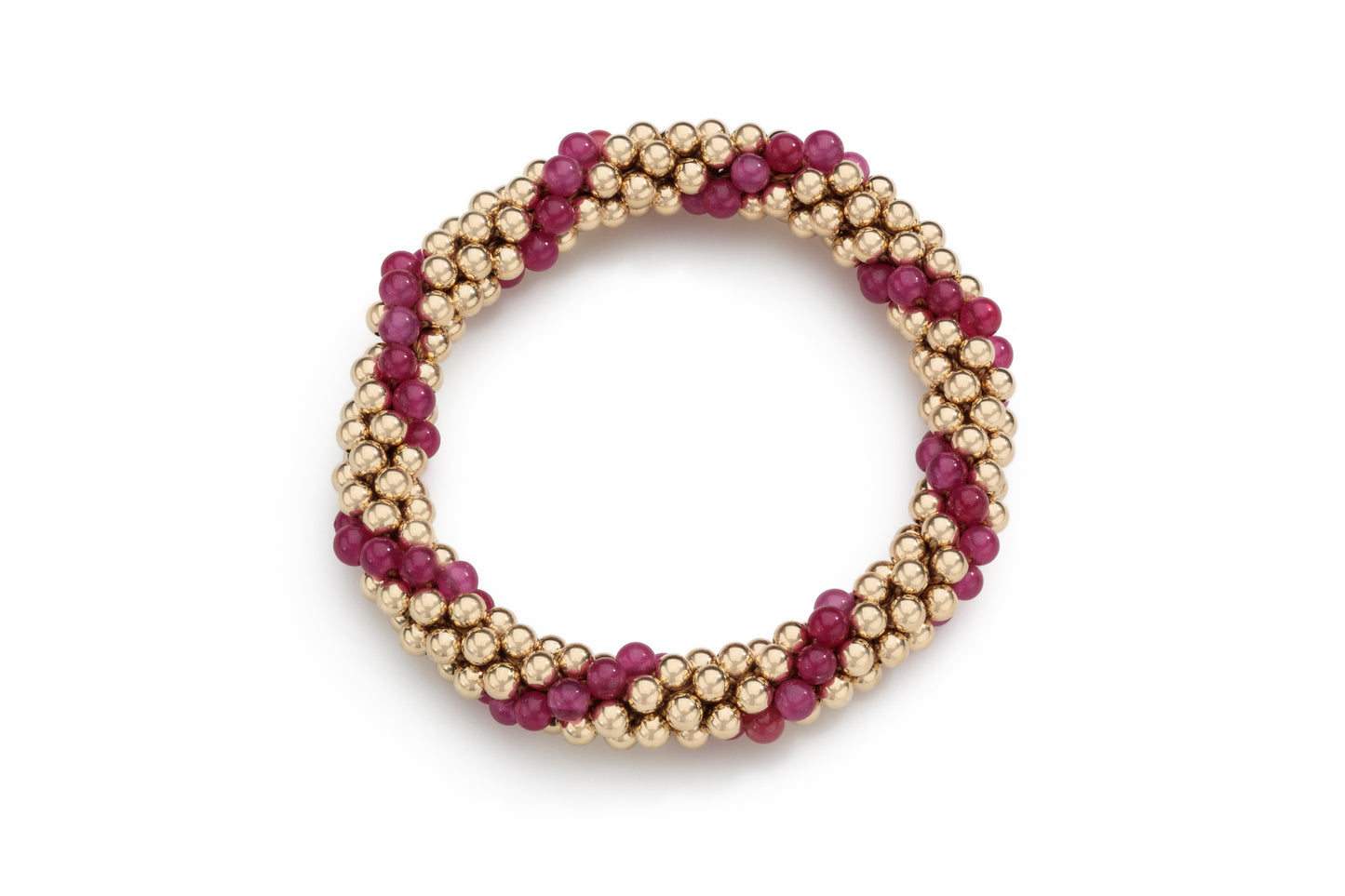 Gold w/ Pink Ruby Spiral