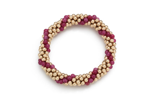 Gold w/ Pink Ruby Spiral