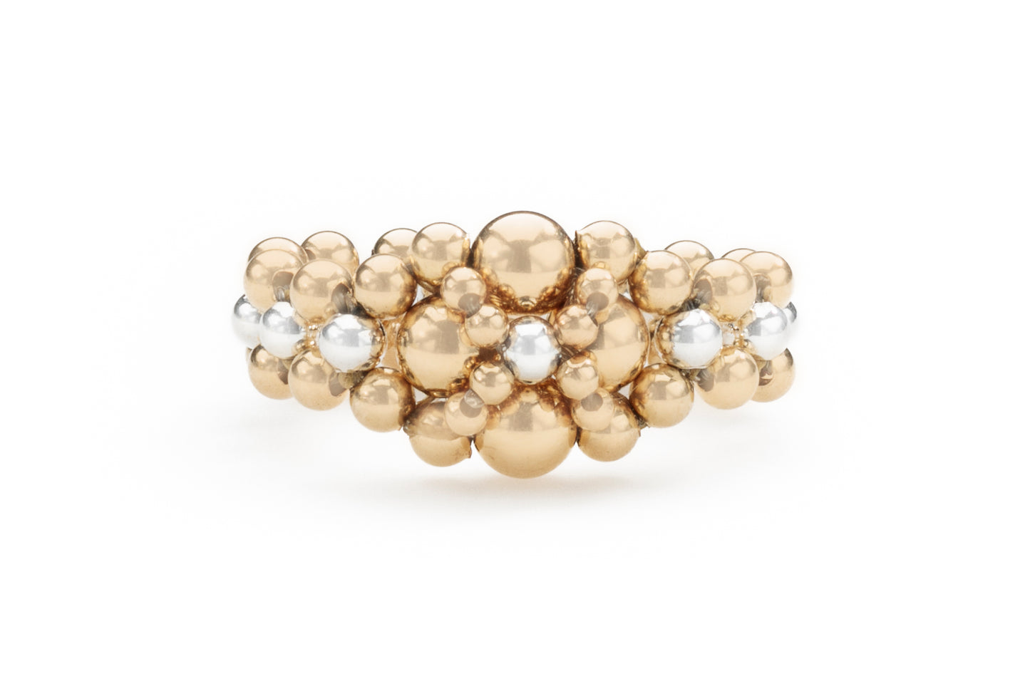 Gold with center silver row