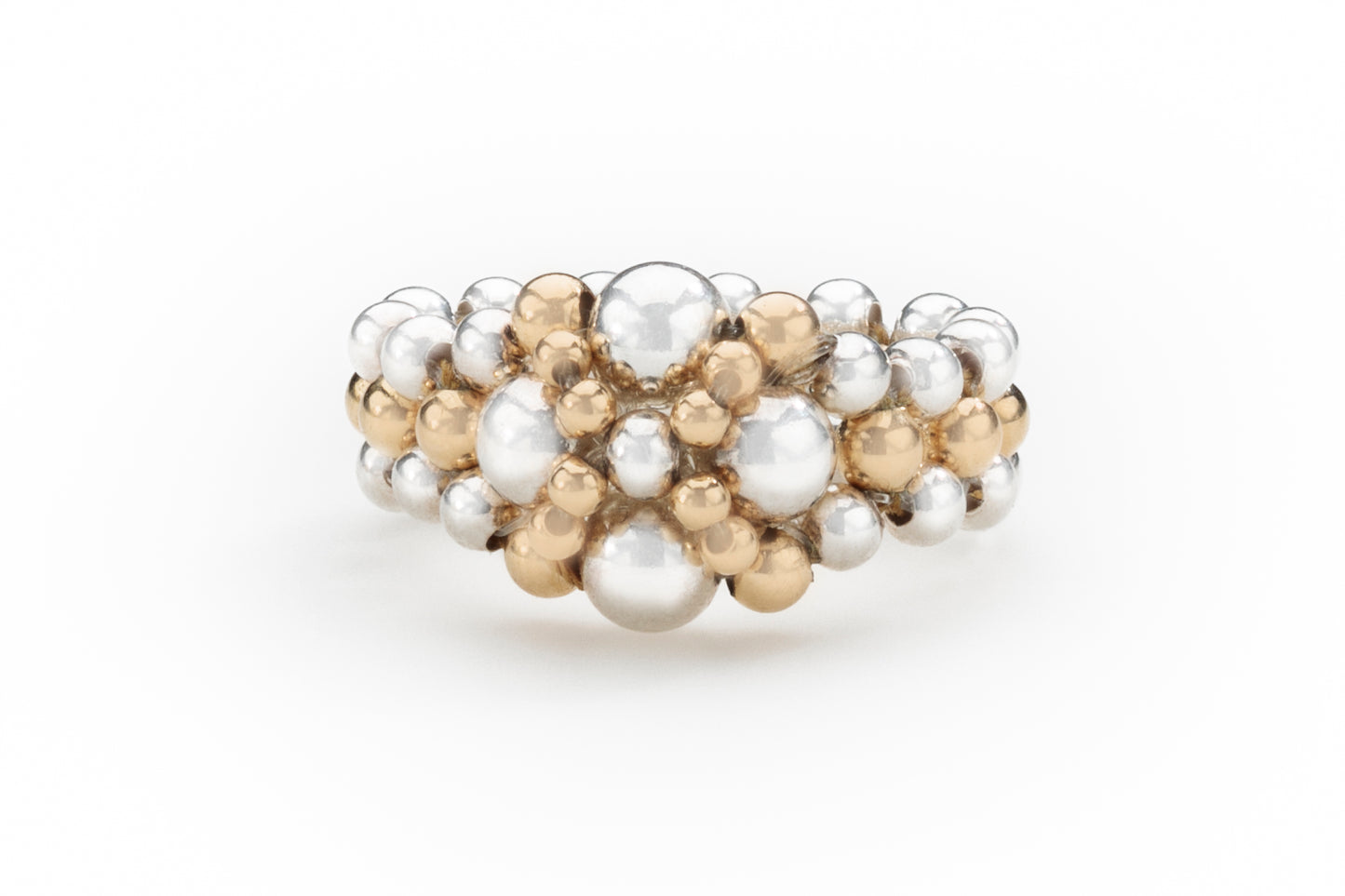 silver w/ gold crisscross and center row