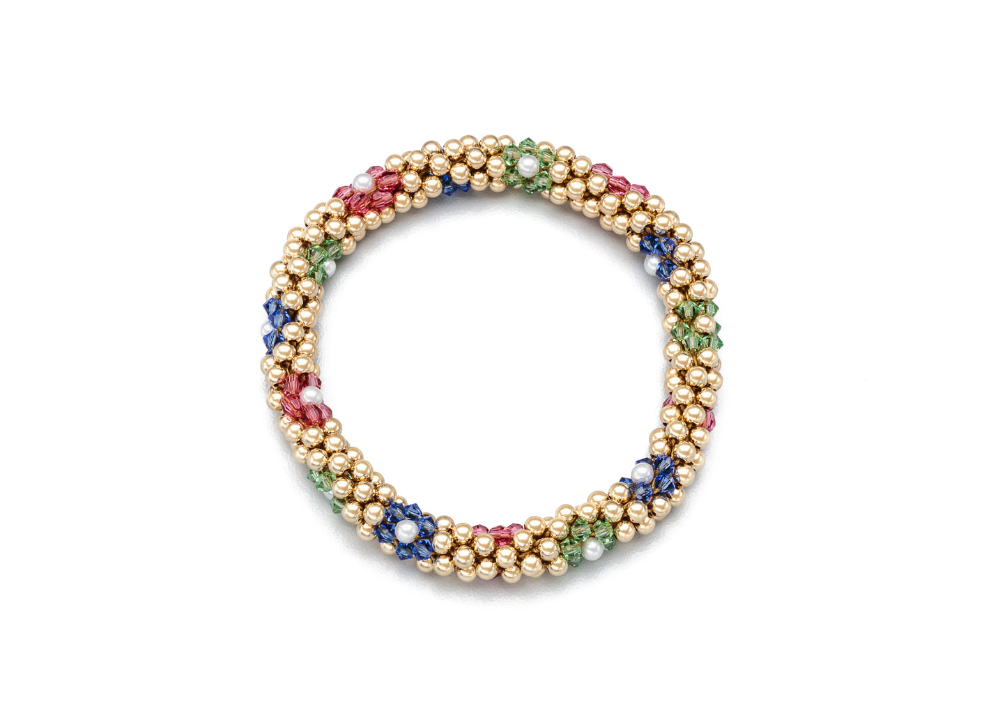 3mm Cluster Bracelets, Gold and Silver Floret Design (Click to View All)