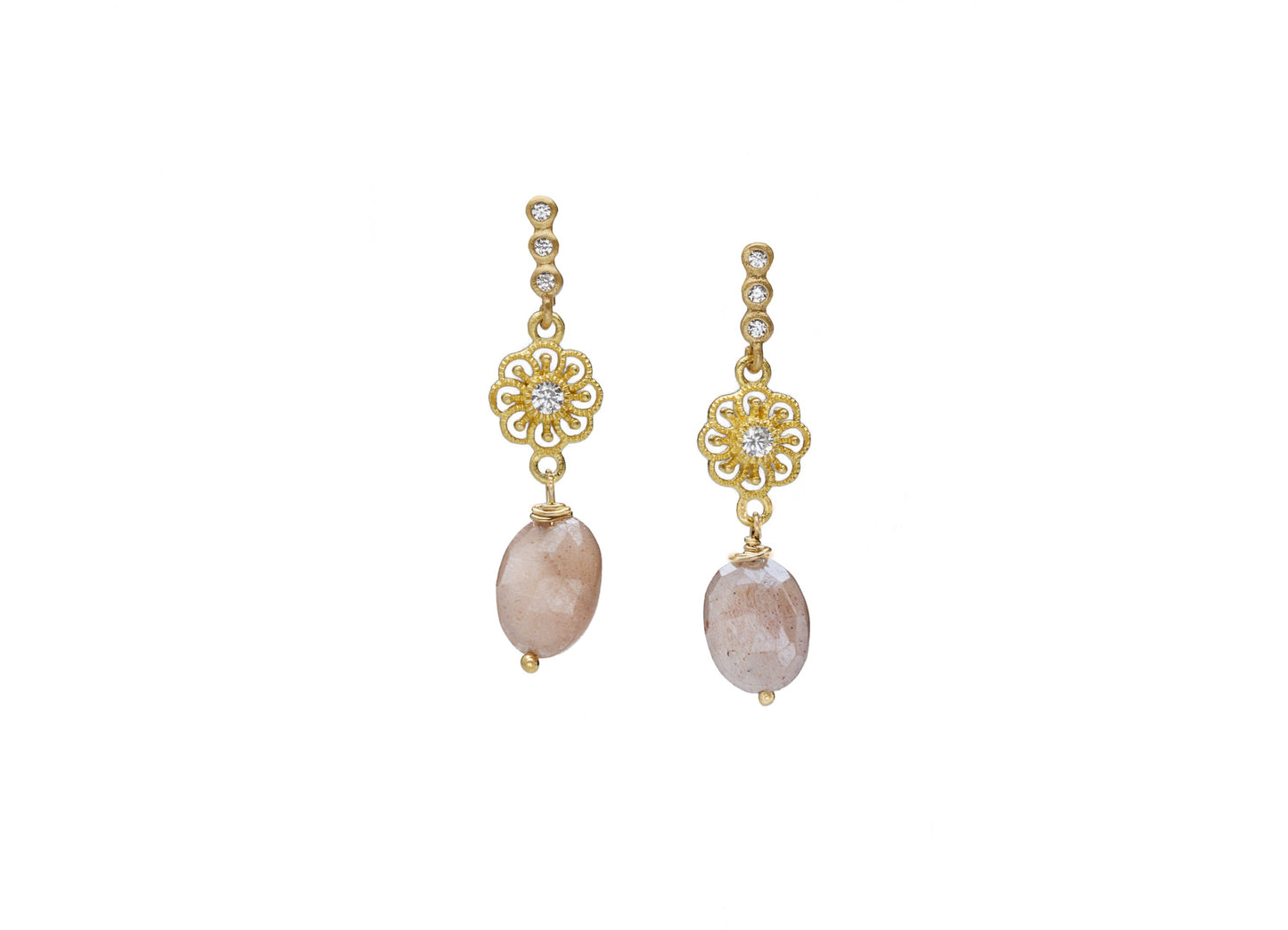 Pink tourmaline Semiprecious Dangle Earrings