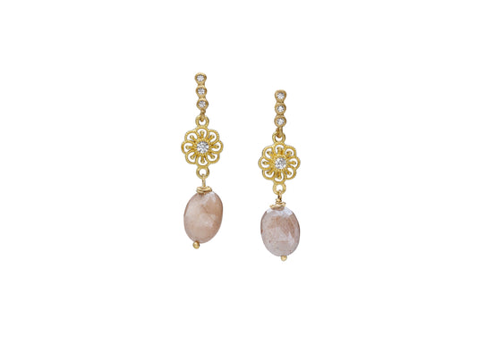 Pink tourmaline Semiprecious Dangle Earrings