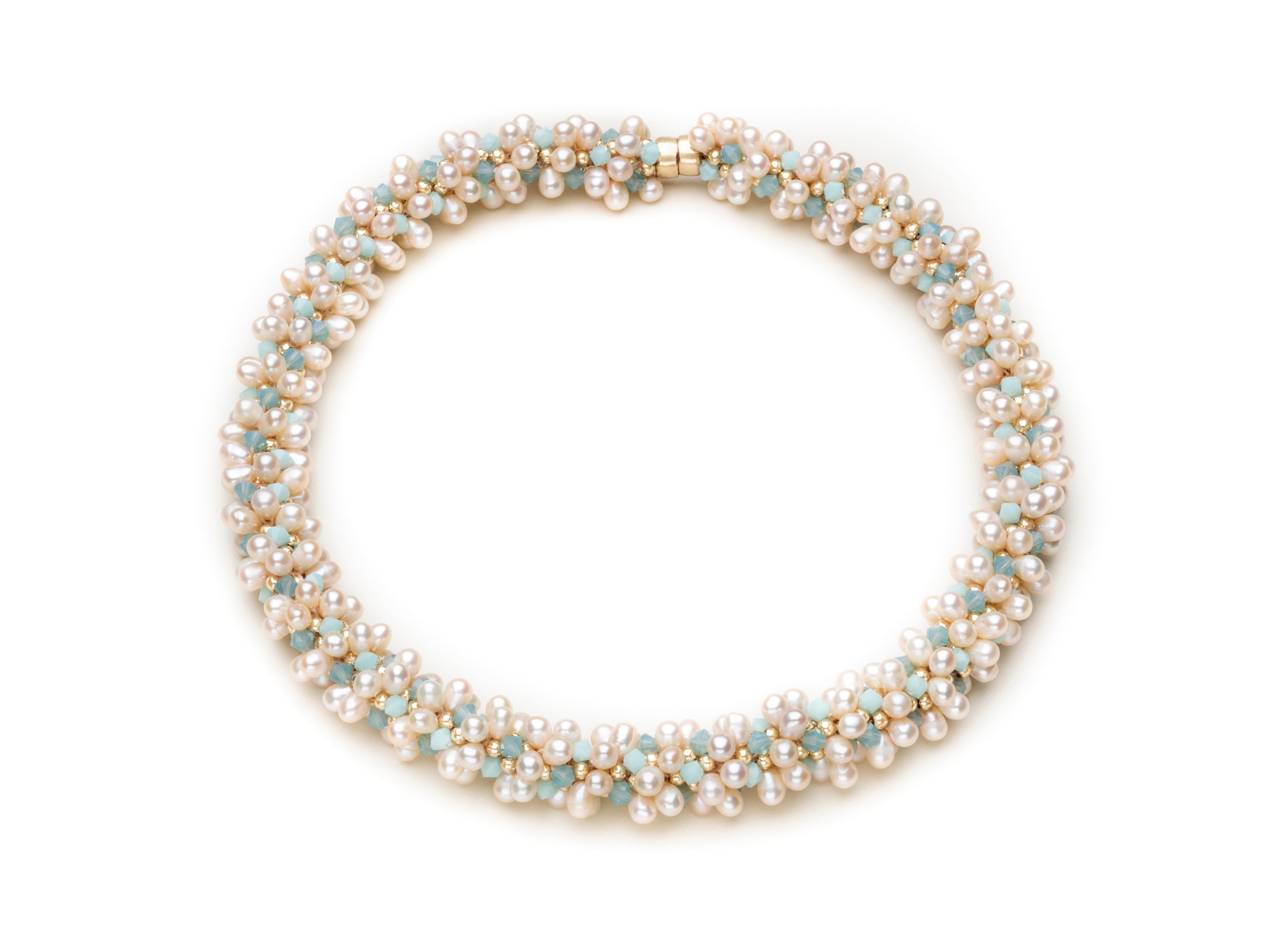 A Pearl, Crystal and Gold Necklace