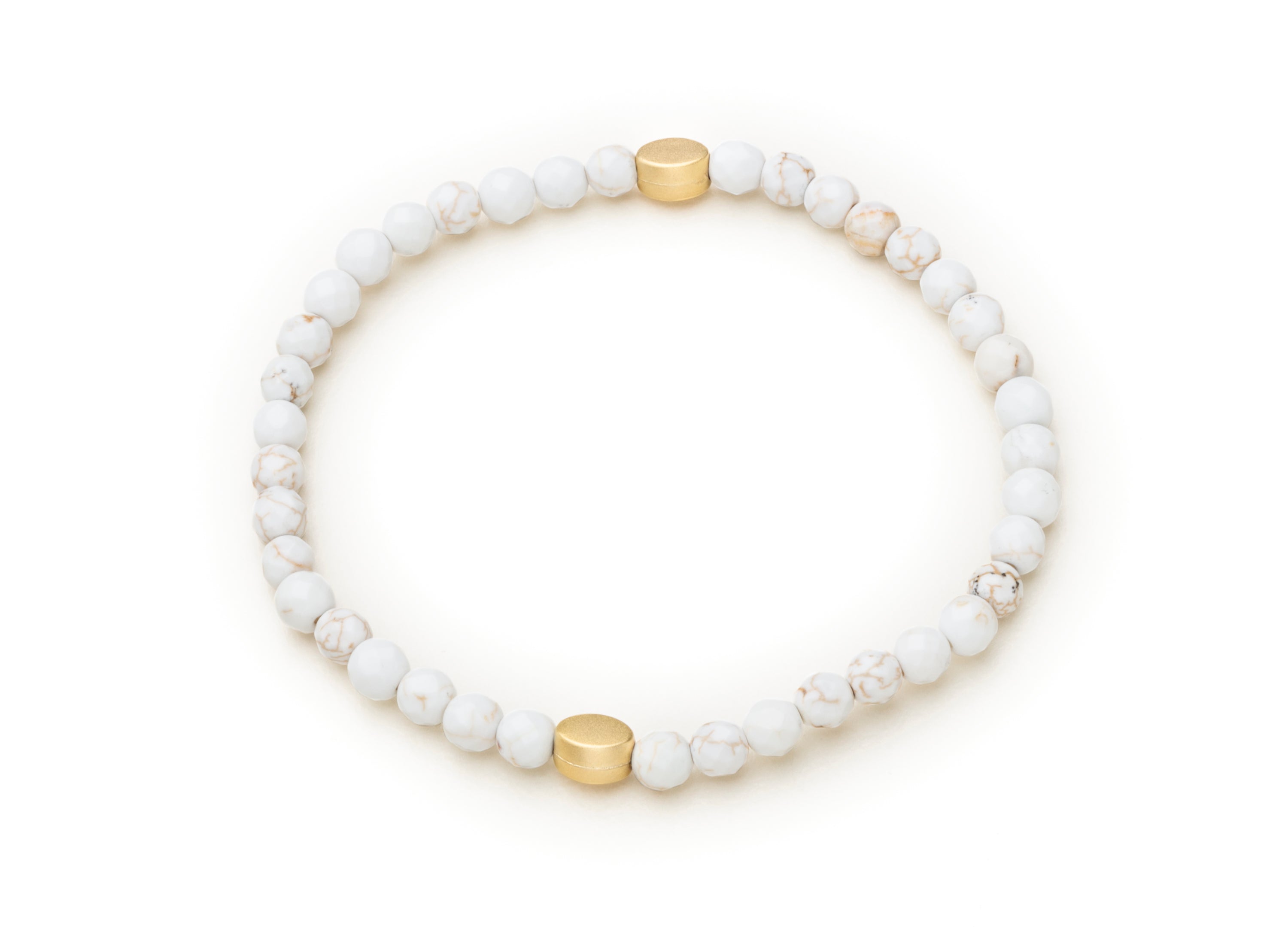 White jade with brushed oval gold