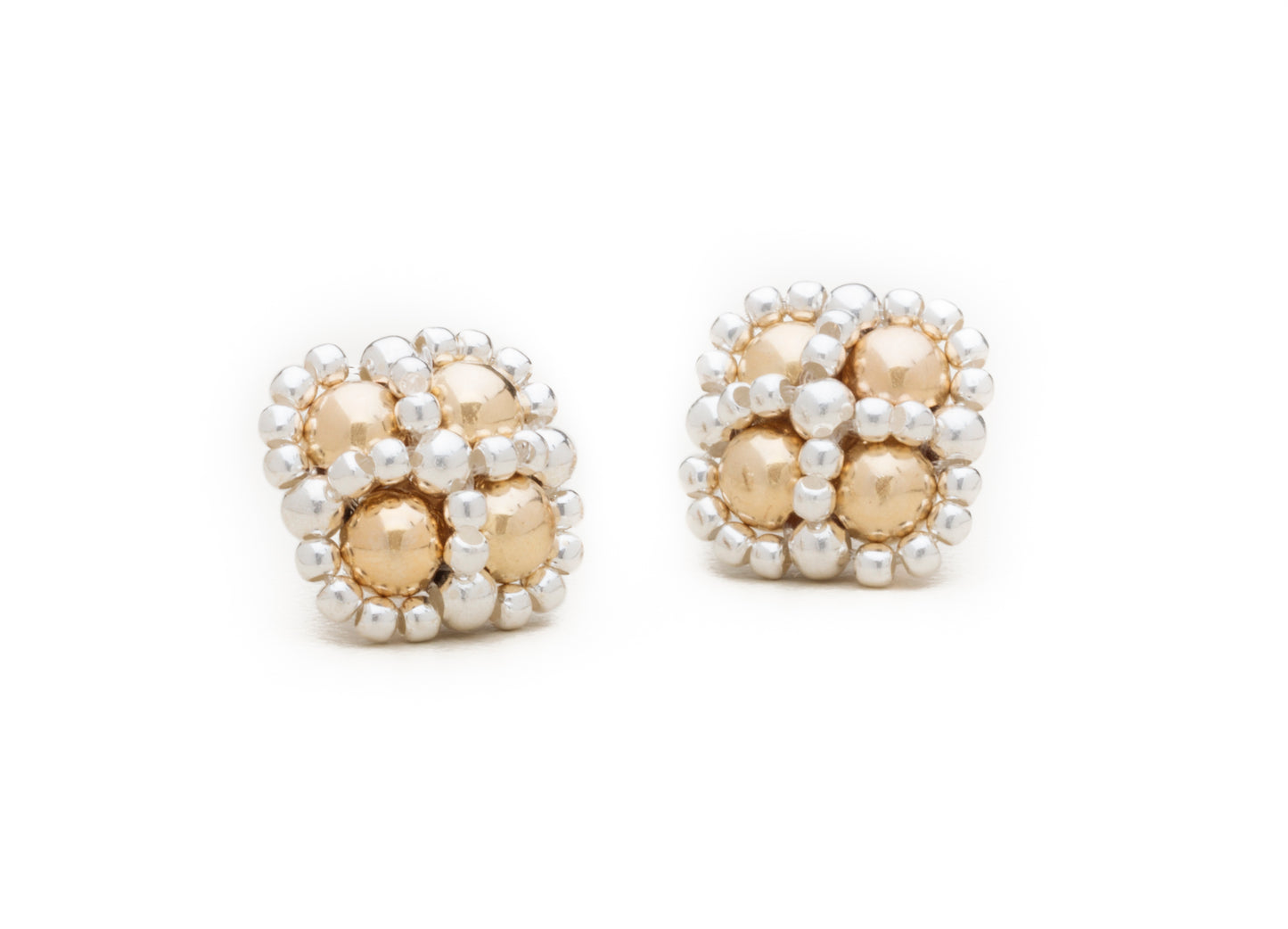 Enhanced Clover Studs, Silver and Gold
