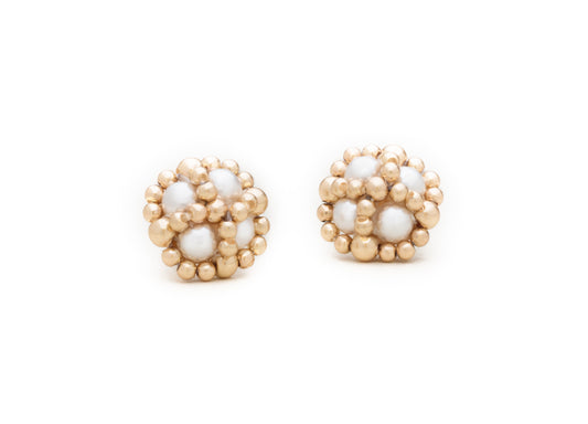 Enhanced Clover Studs, Pearl