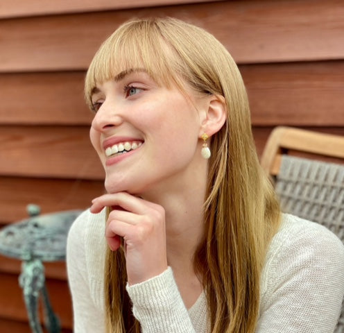 Semiprecious Silverite Drop Dangle